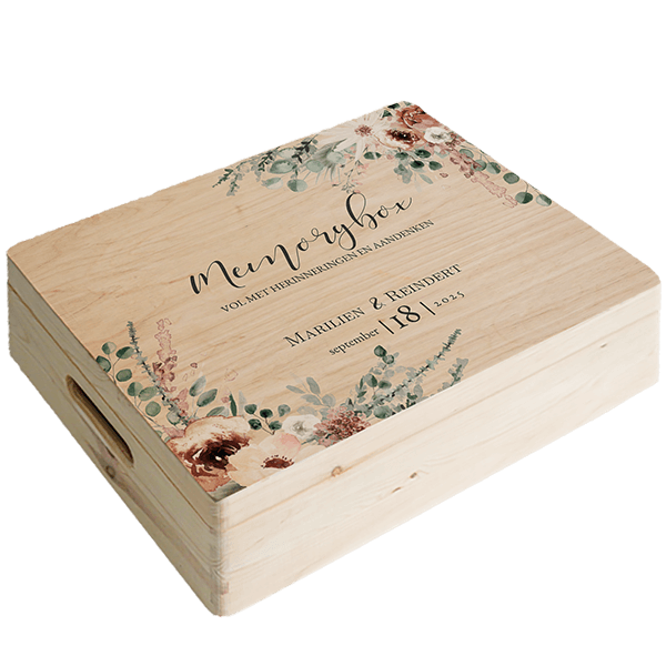 Memorybox met bohemian bloemen
