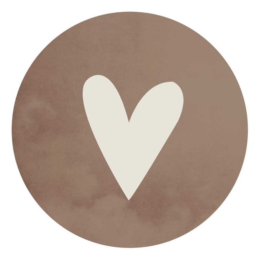 Dummy sticker hartje bruin beige