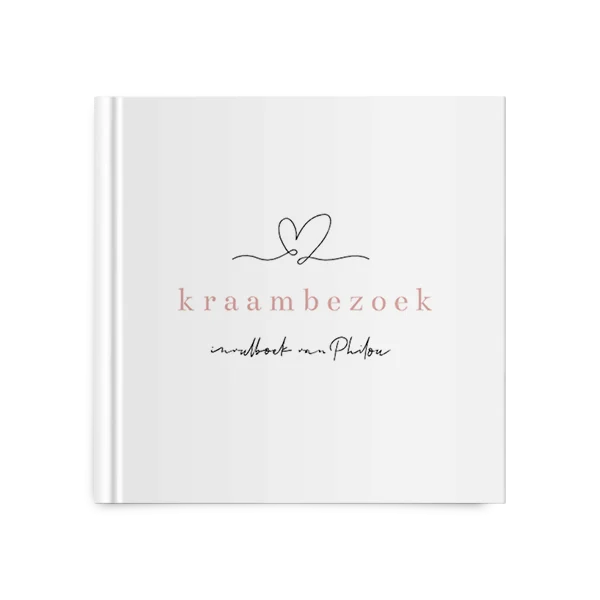Kraambezoekboek voor dochter met minimalistisch hartje