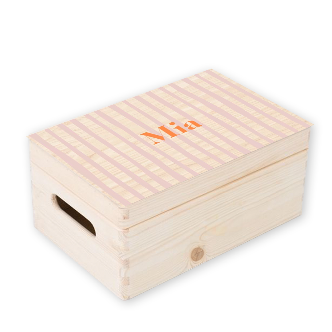 Memorybox geboortekaartje meisje streepjes