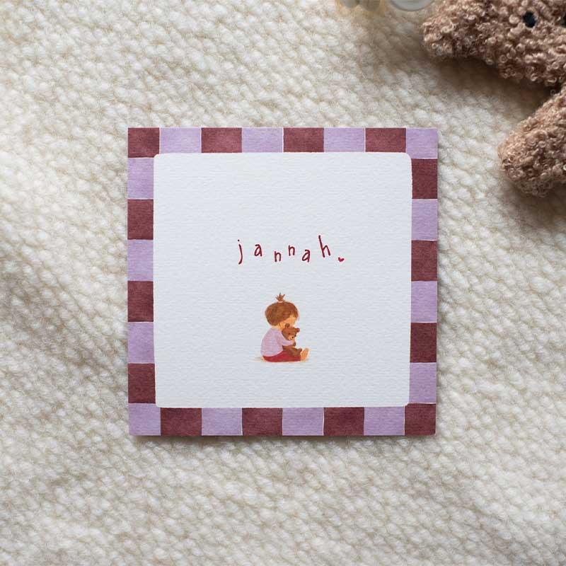 Geboortekaartje meisje met knuffelbeertje