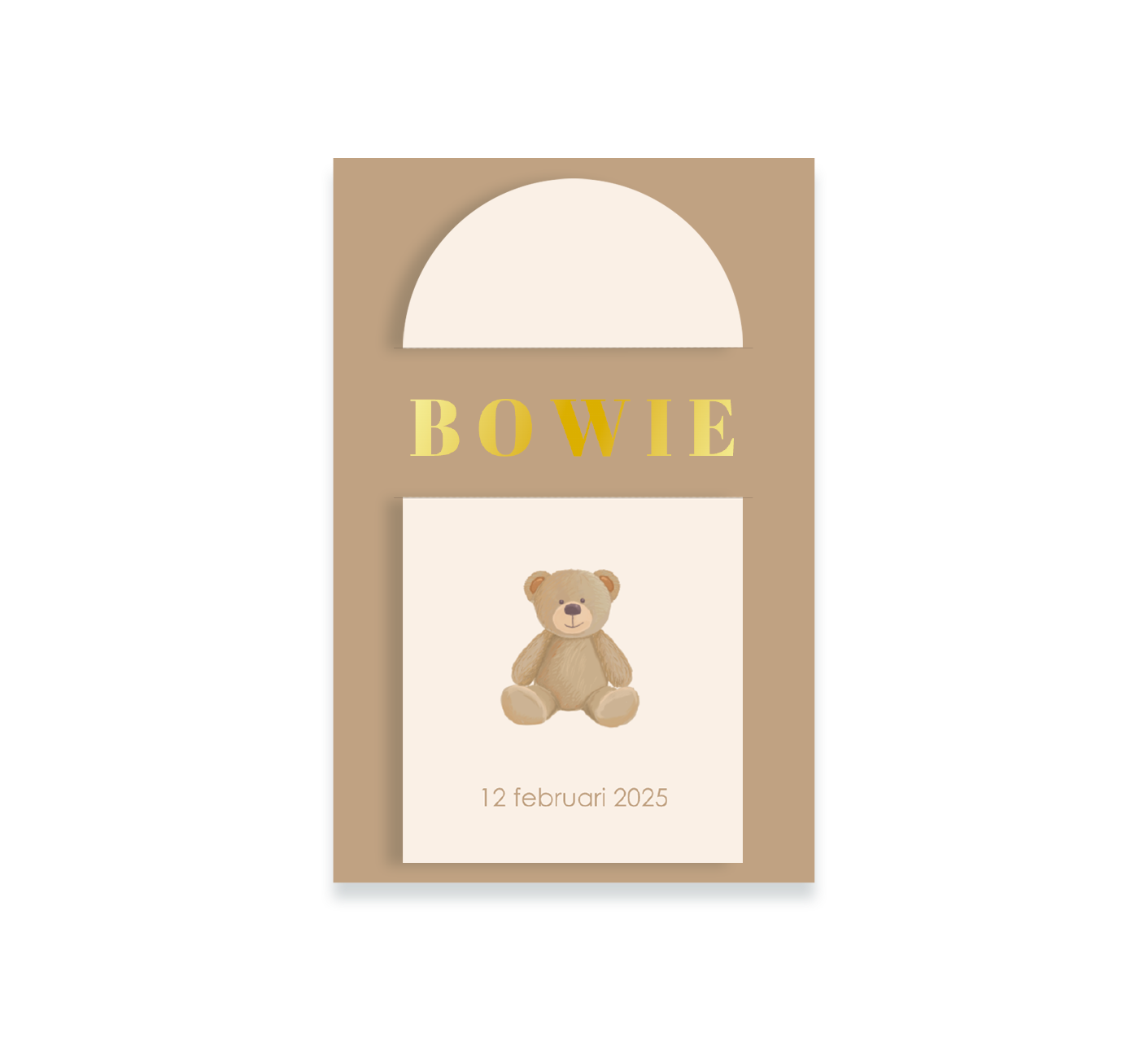 Insteek geboortekaartje met teddybeertje