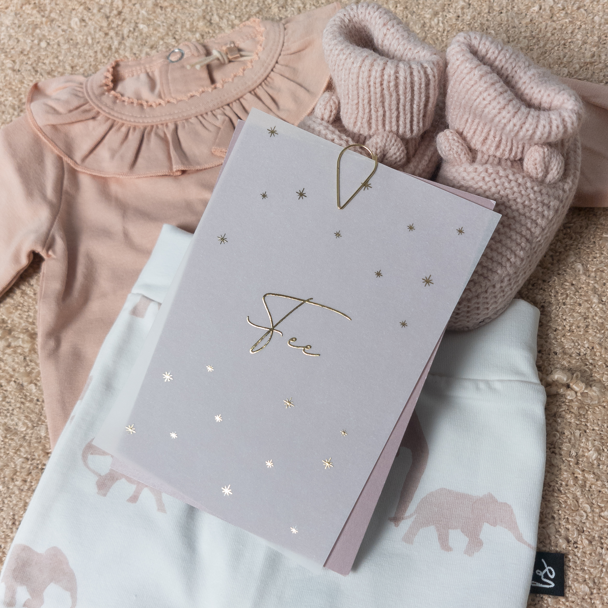 Kalkpapier geboortekaartje Fee