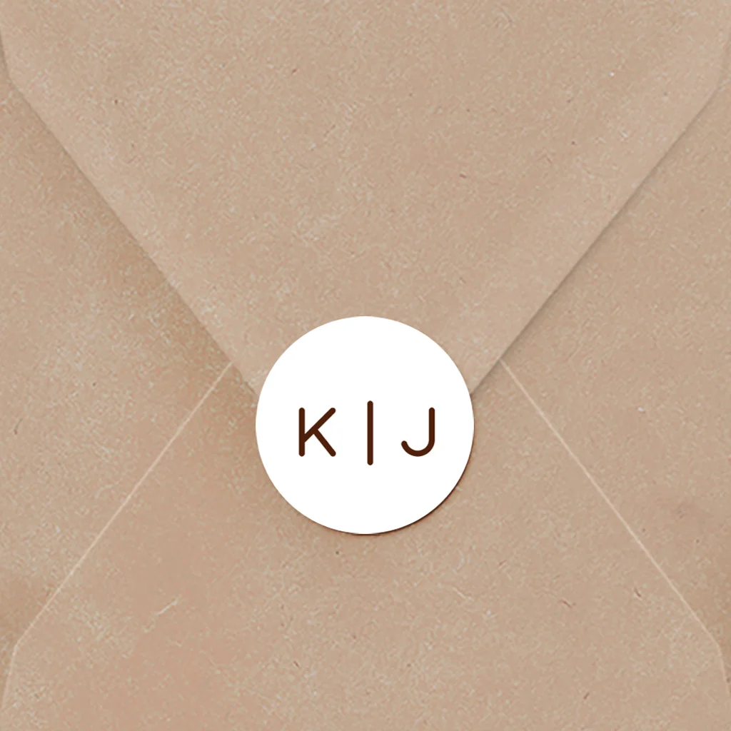 Sluitsticker minimalistisch met initialen