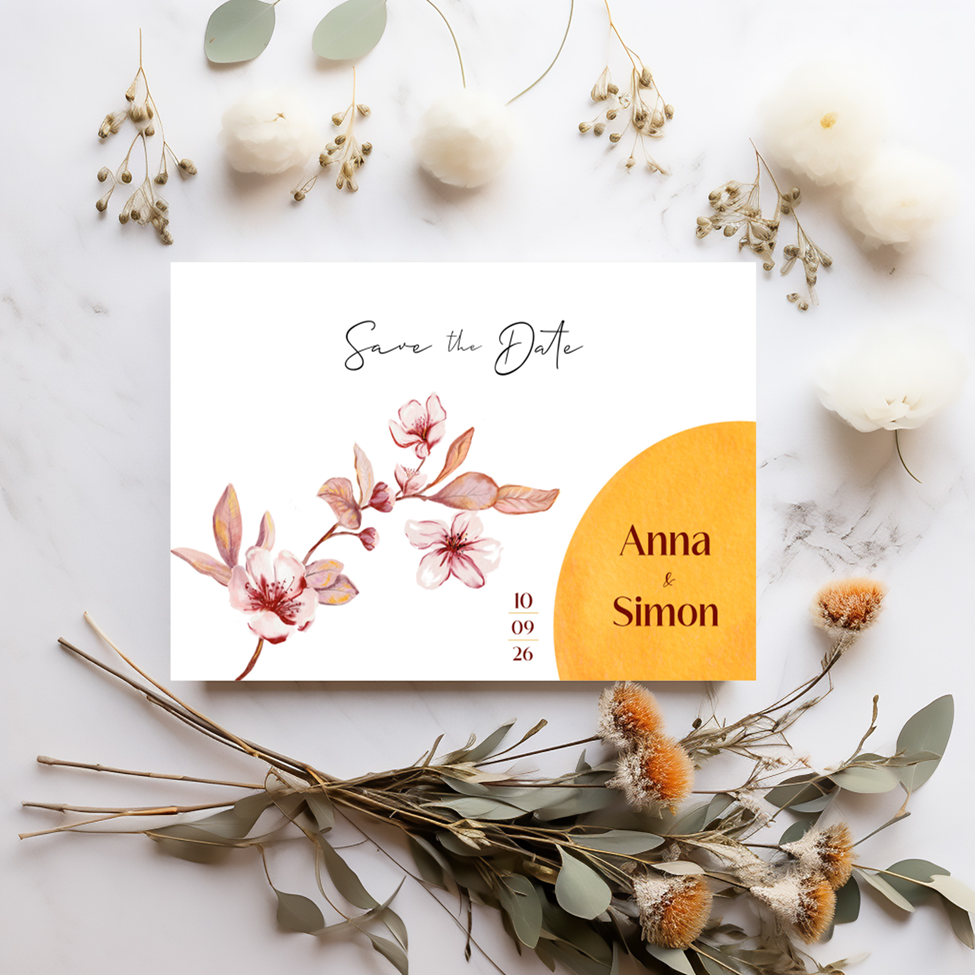 Save the date met kersenbloesem 