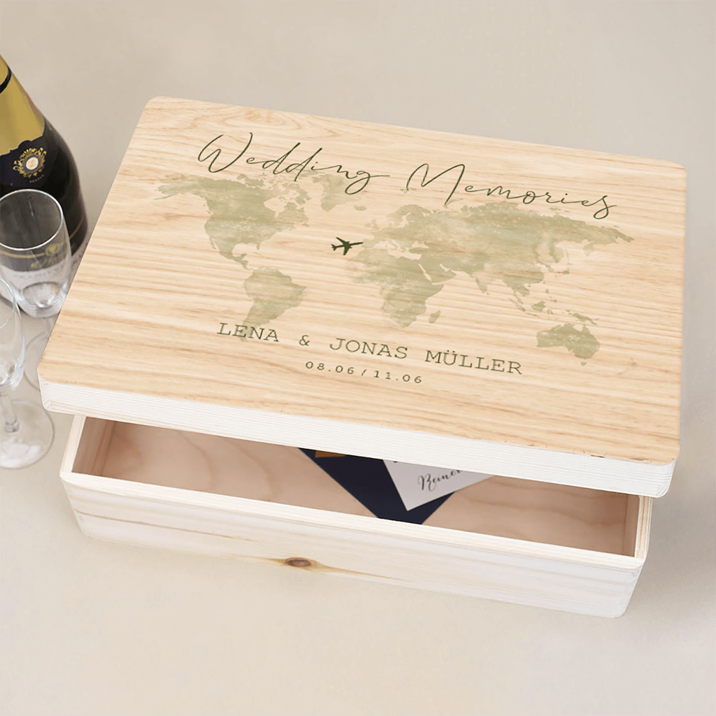 Erinnerungskiste mit Weltkarte