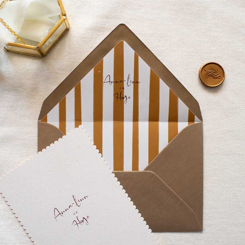 Inlegvel binnenkant envelop strepen