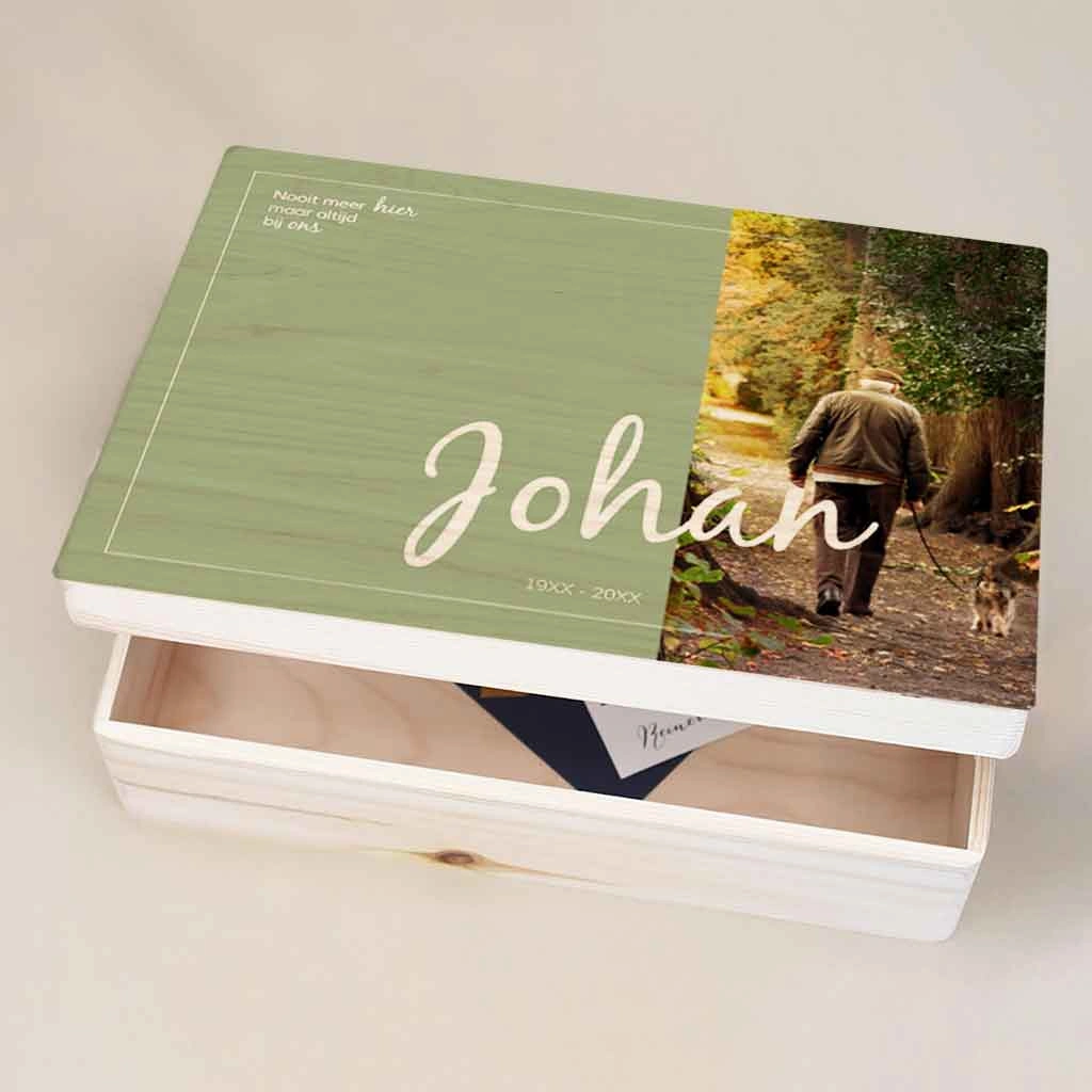 Herinneringskist Nooit meer hier maar altijd bij ons