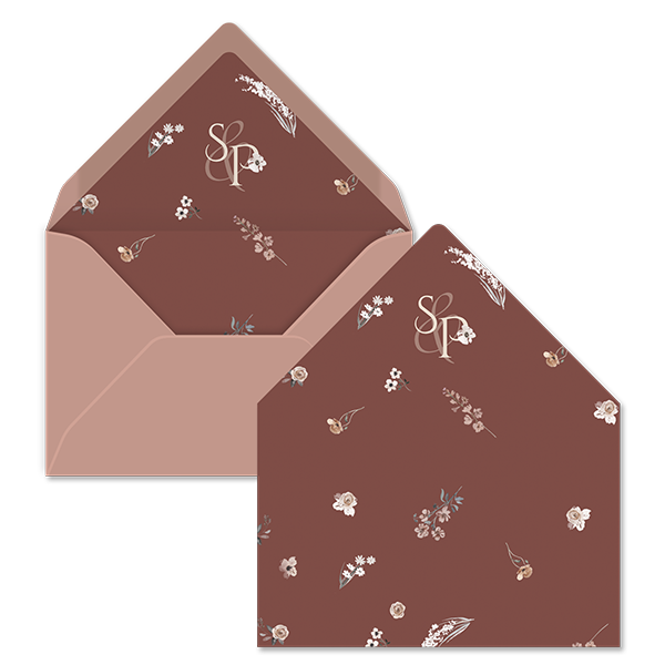 Inlay envelop met bloemen