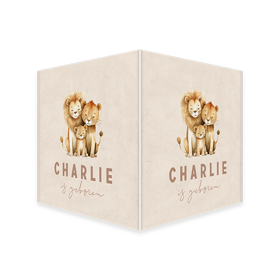 Geboortebord met leeuwtjes en zuignappen