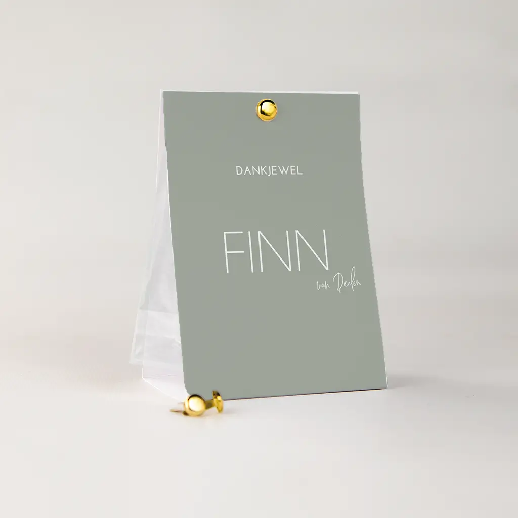 Doopsuiker snoepzakje minimalistisch groen voor jongen