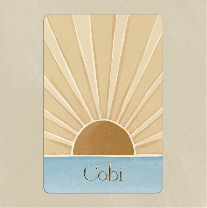 Geboortekaartje Zonnestralen Beige Oker Blauw