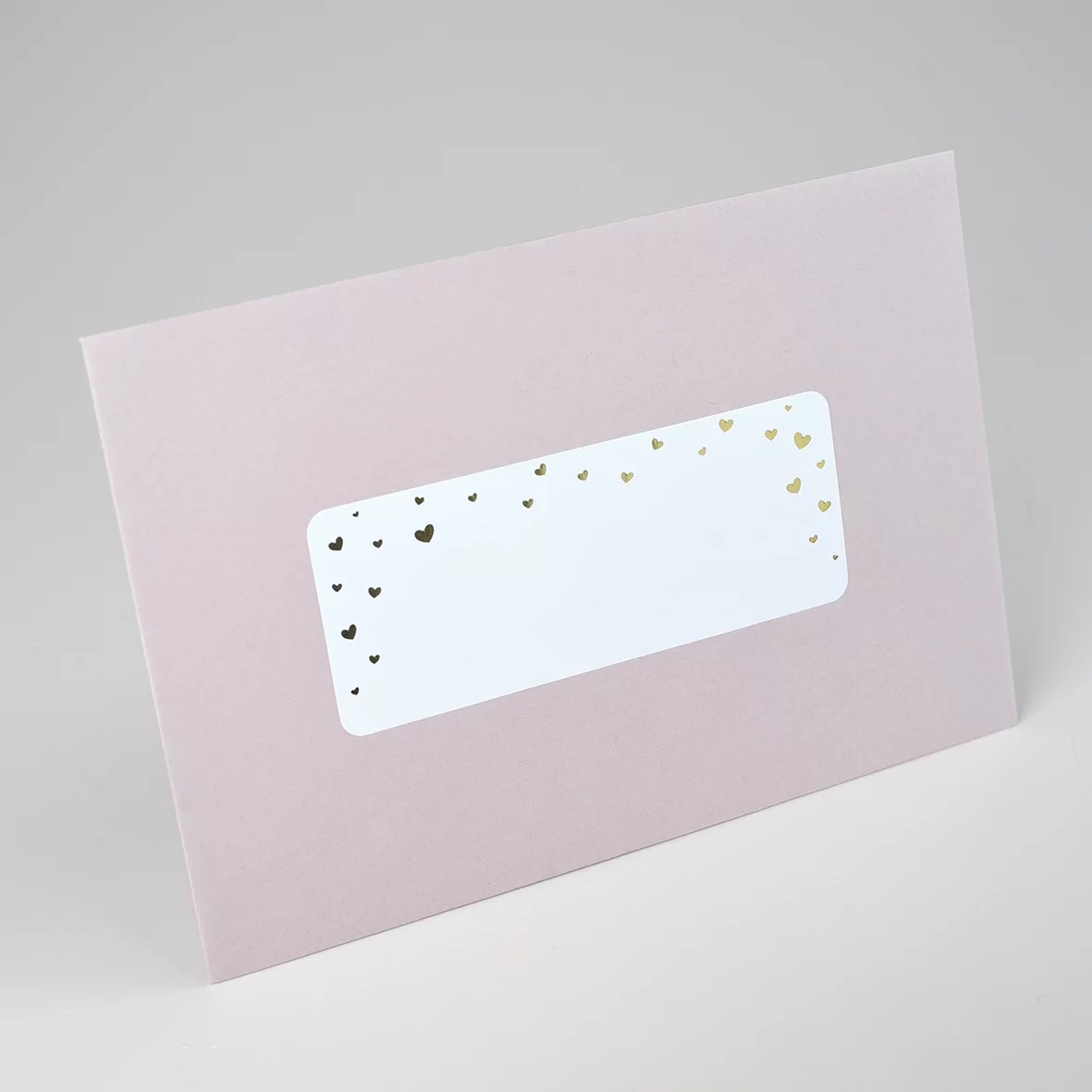 12 Adressaufkleber mit Goldregen aus Herzen und abgerundetetn Ecken