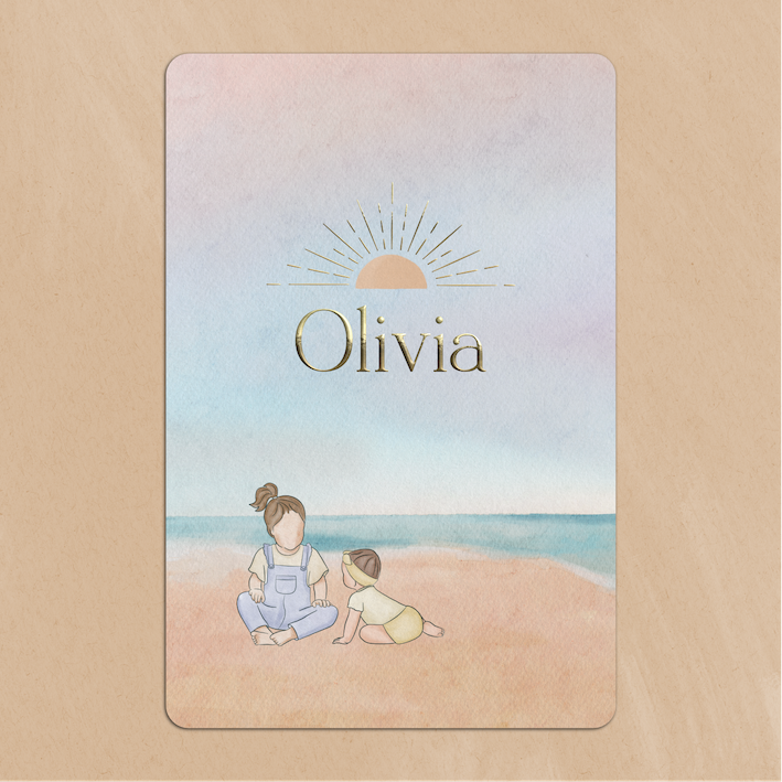 Geboortekaartje Zusjes Strand