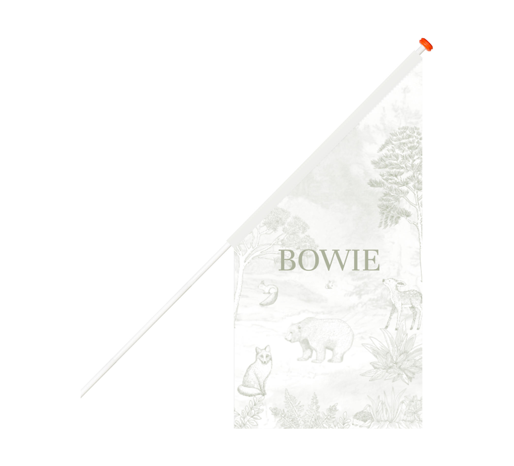 Geboortevlag groen met getekende bosdieren