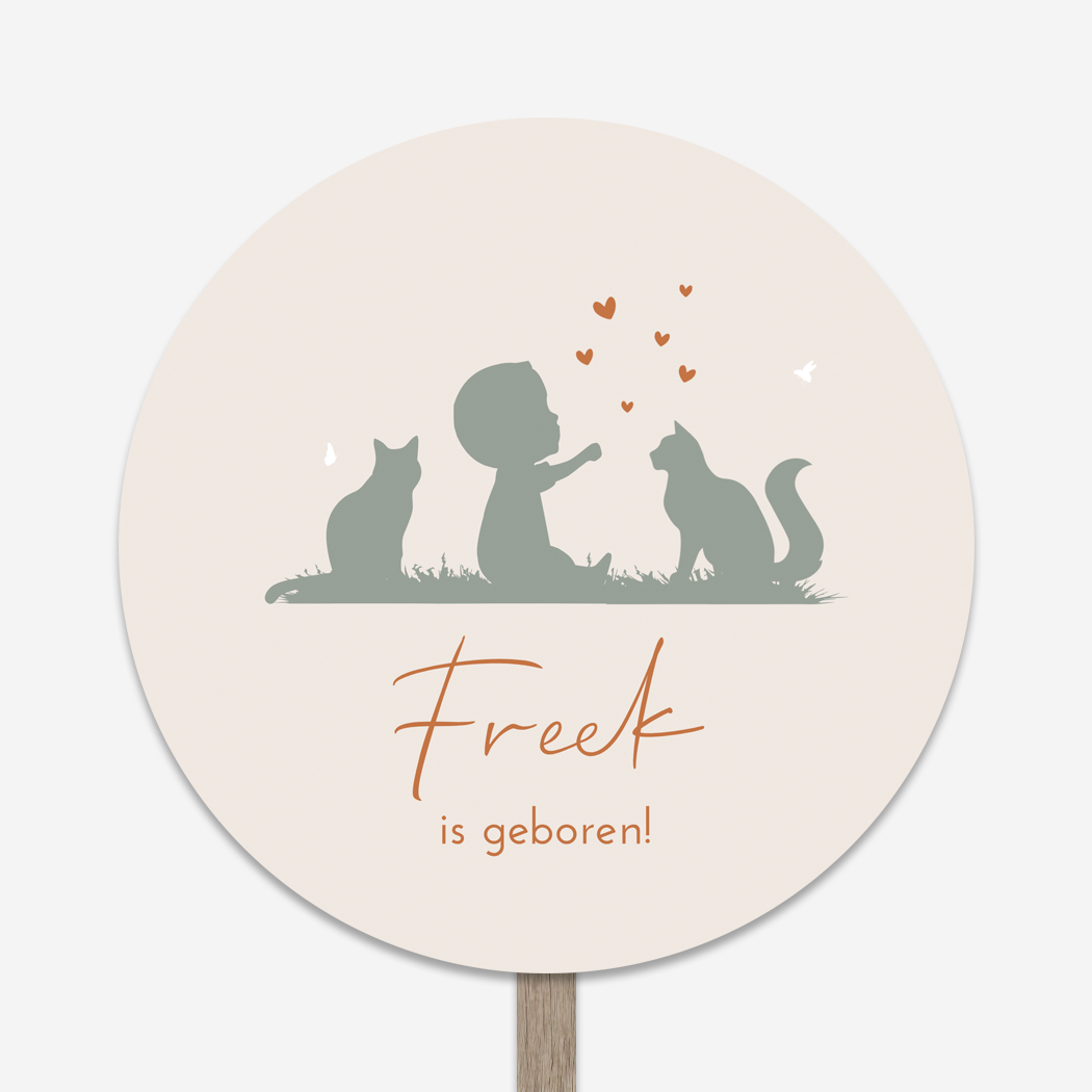 Tuinbord Rond Poezen Katten Kindje