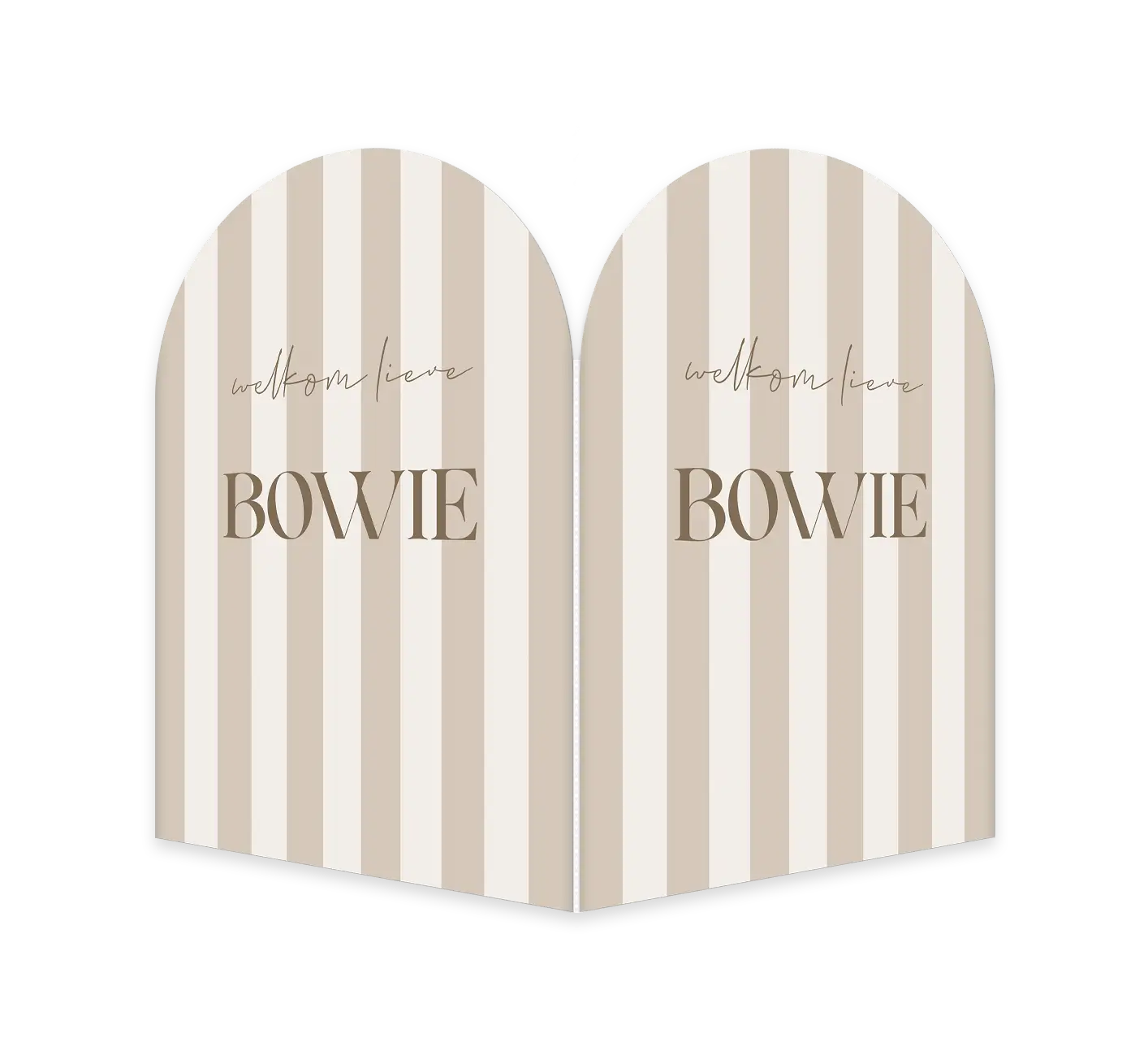 Raambord trendy beige arch vorm met strepen