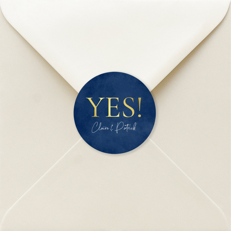 Sluitstickers donkerblauw goudfolie | 25 stuks