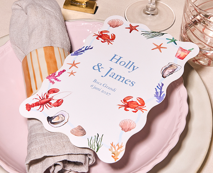 Trouw Uitnodiging Aquarel Beach Holly James