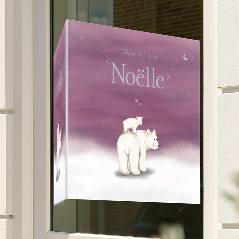 Raambord geboorte meisje met ijsbeertjes – Winter Wonderland - Noelle