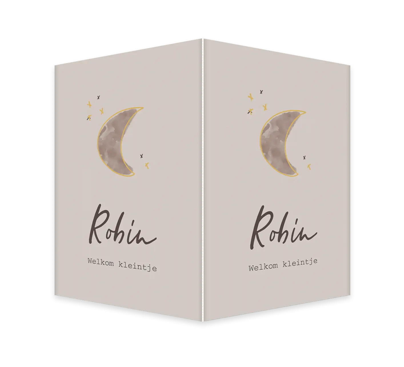 Dubbelzijdig raambord taupe met watercolour maantje