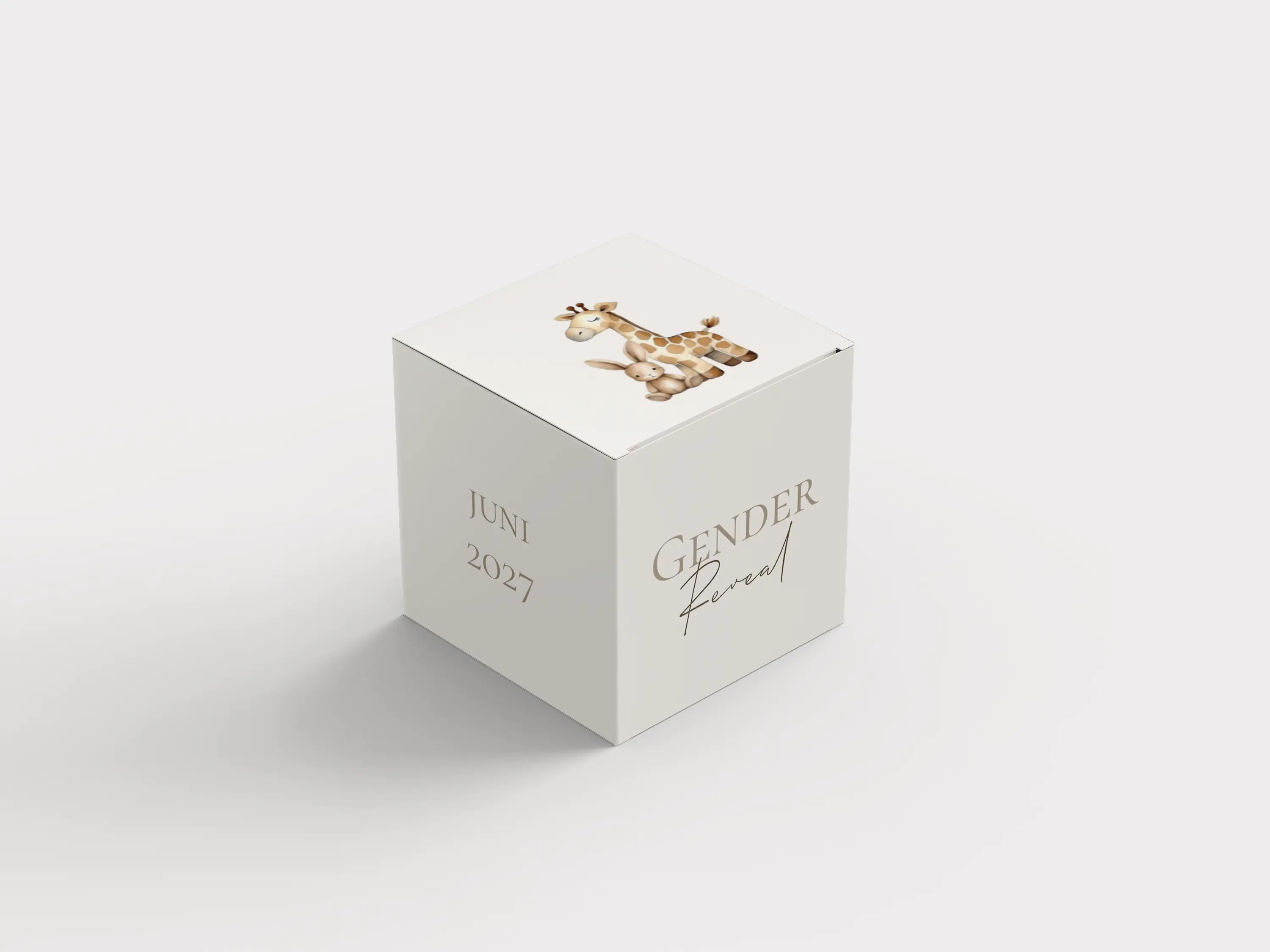 Bedankdoosje beige met dieren