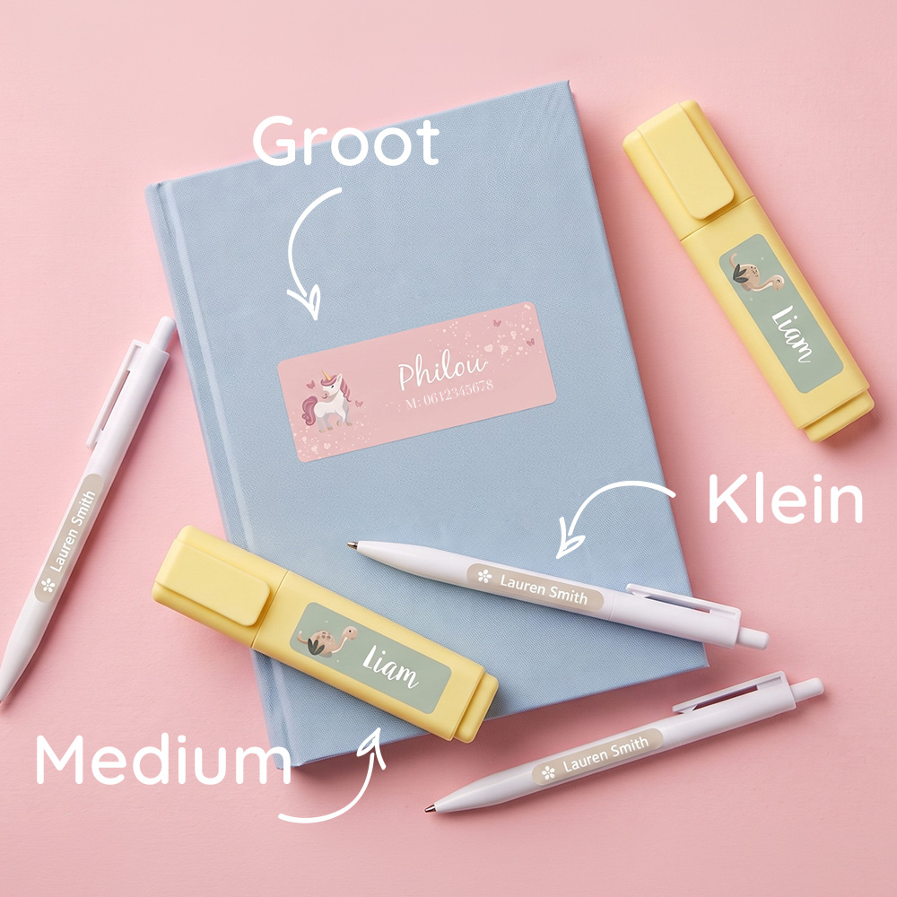 promoblok naamstickers formaten