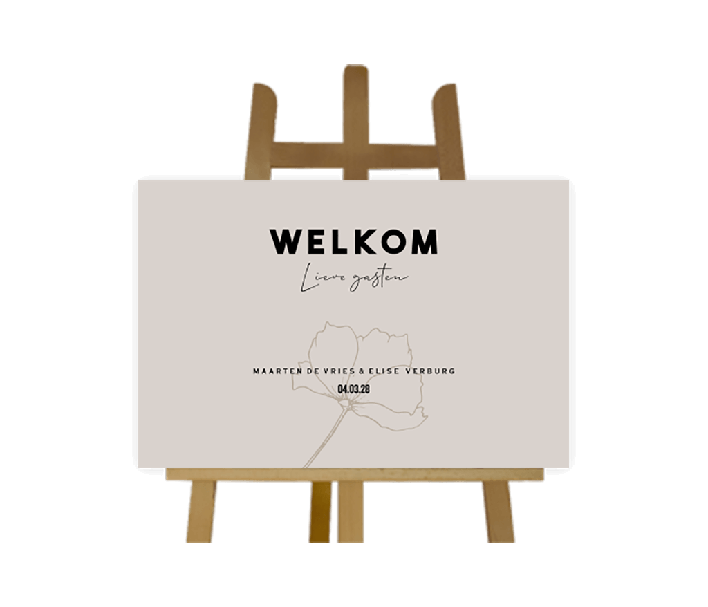 Bruiloftsbord met bloem in nude kleur