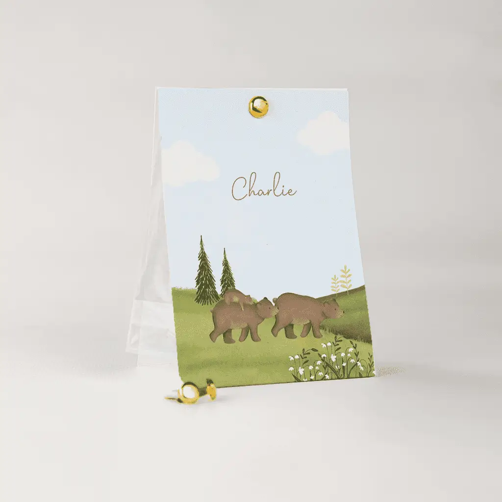 Doopsuiker snoepzakje met berenfamilie