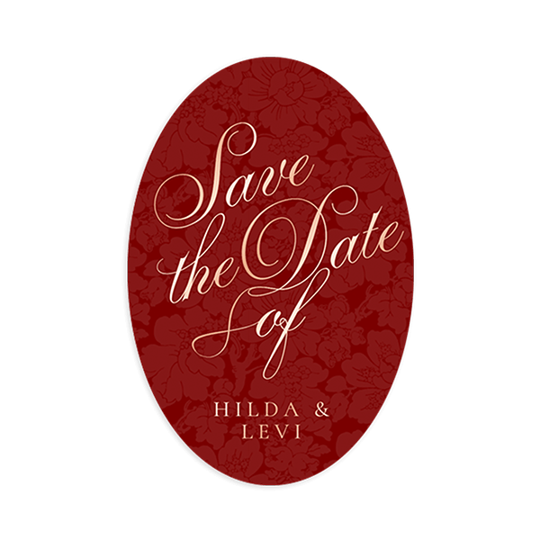 Vintage Save the Date kaart ovaal