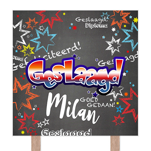 Tuinbord geslaagd stoer design graffiti met naam