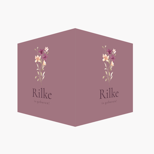 Kleurrijk geboortebord meisje met bloemen