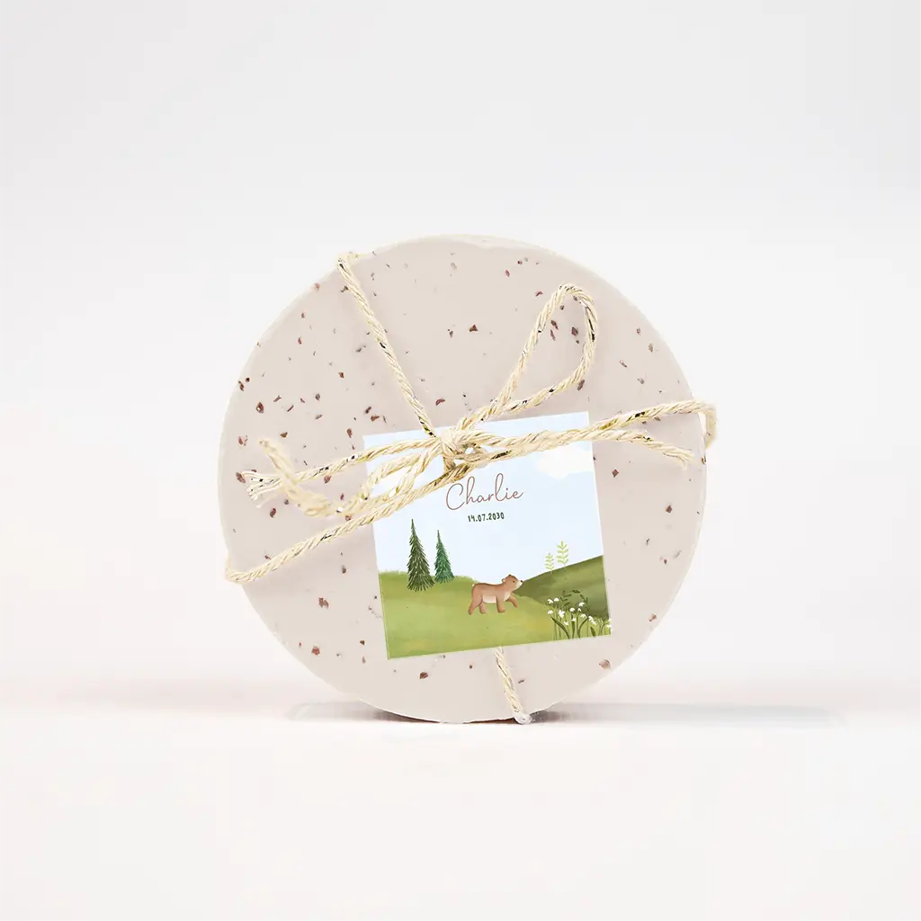 Doopsuiker labeltje met beertje - per 16 stuks