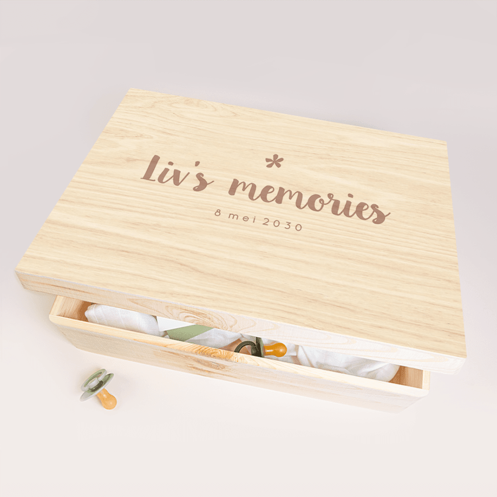 Memorybox in roze met lief konijntje