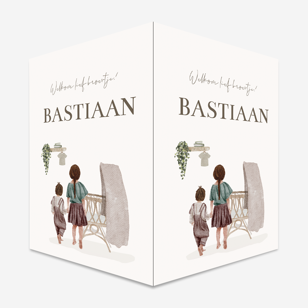 Raambord Waterverf Wiegje Zussen Babykamer