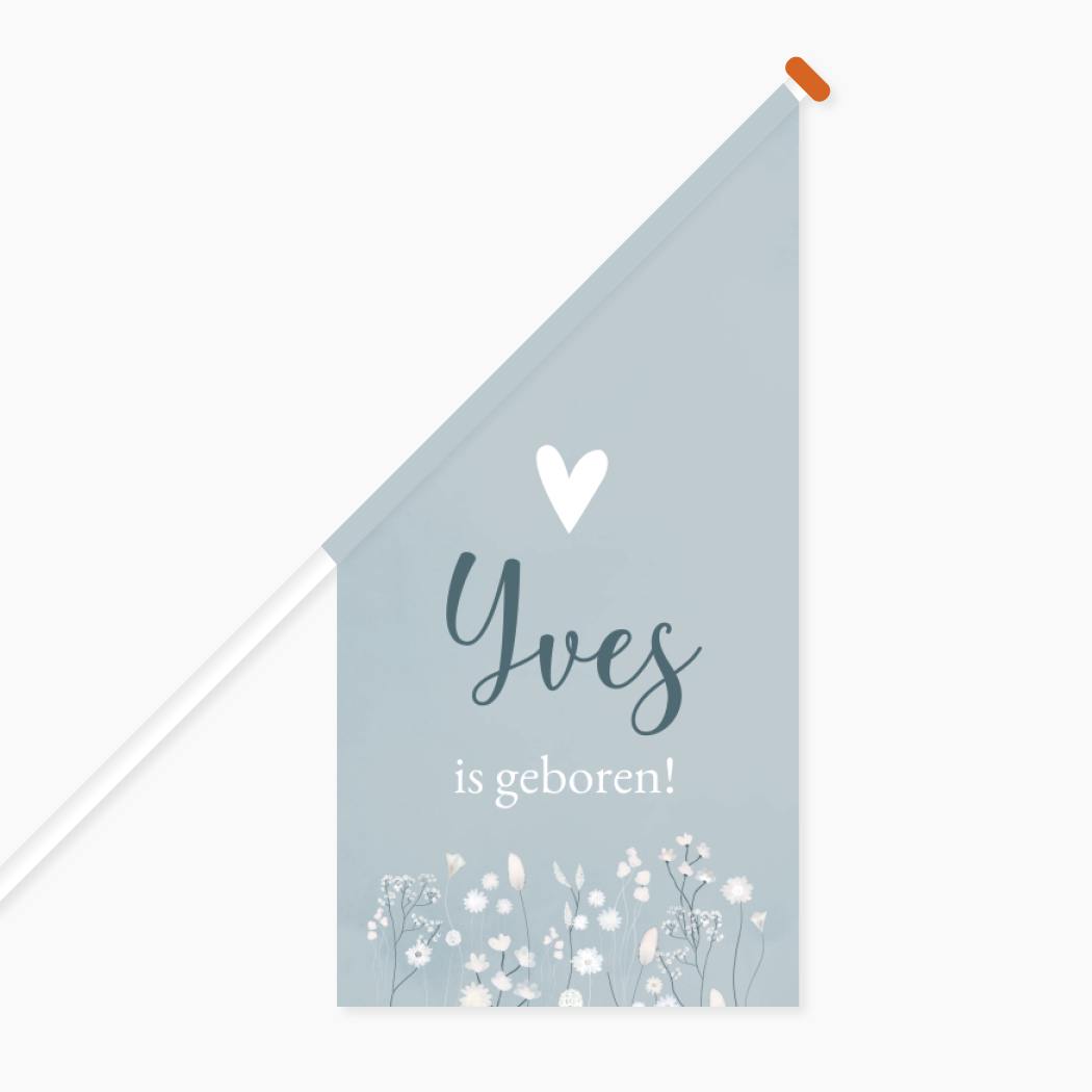 Vlag Geboorte Blauw Romantisch Bloemen