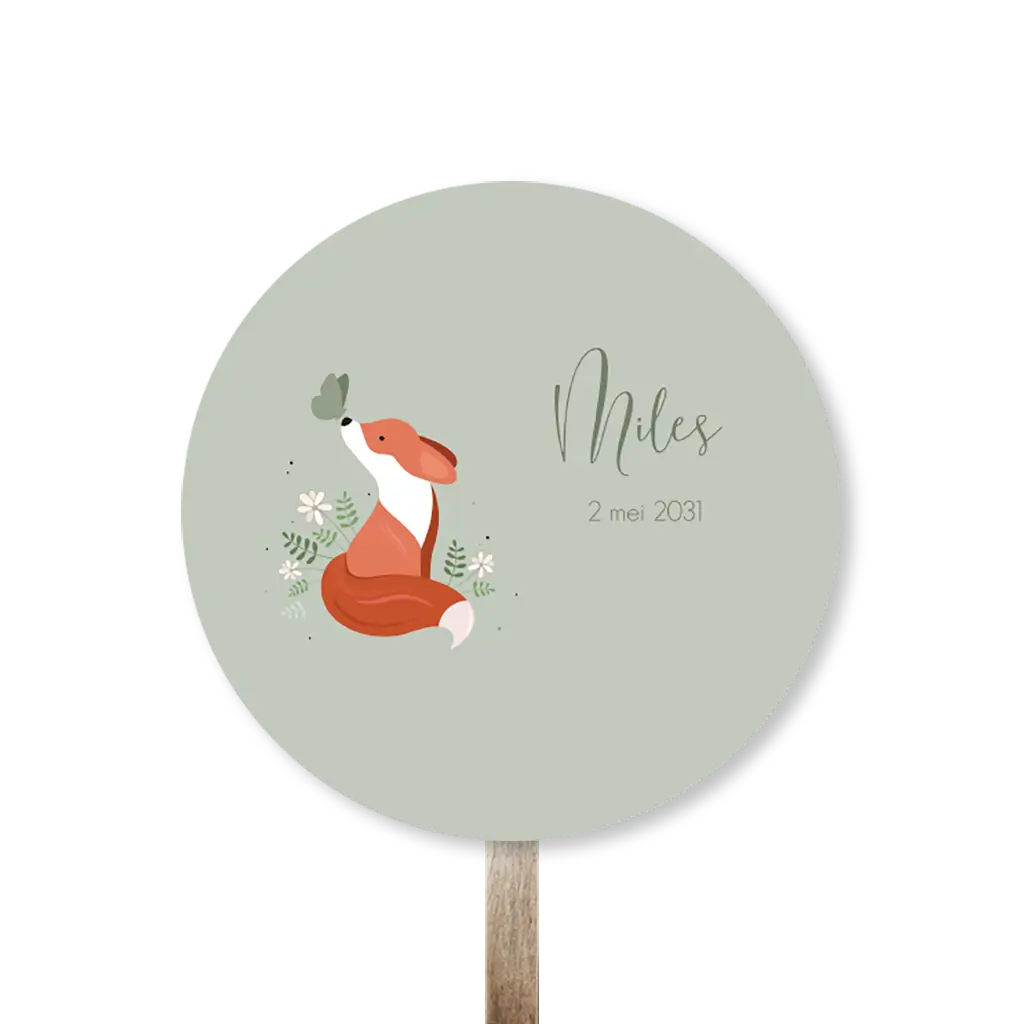 Tuinbord met vosje en vlinder