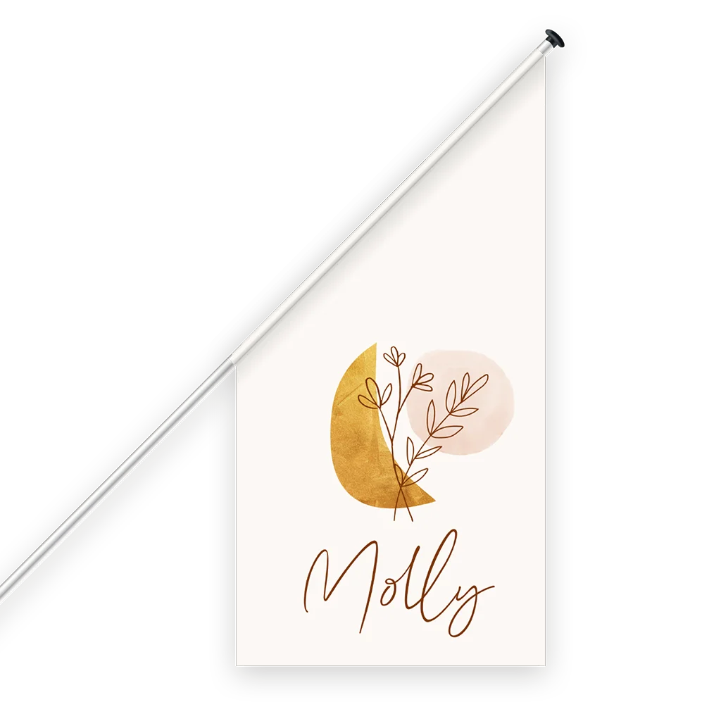 Geboortevlag met maantje en takje