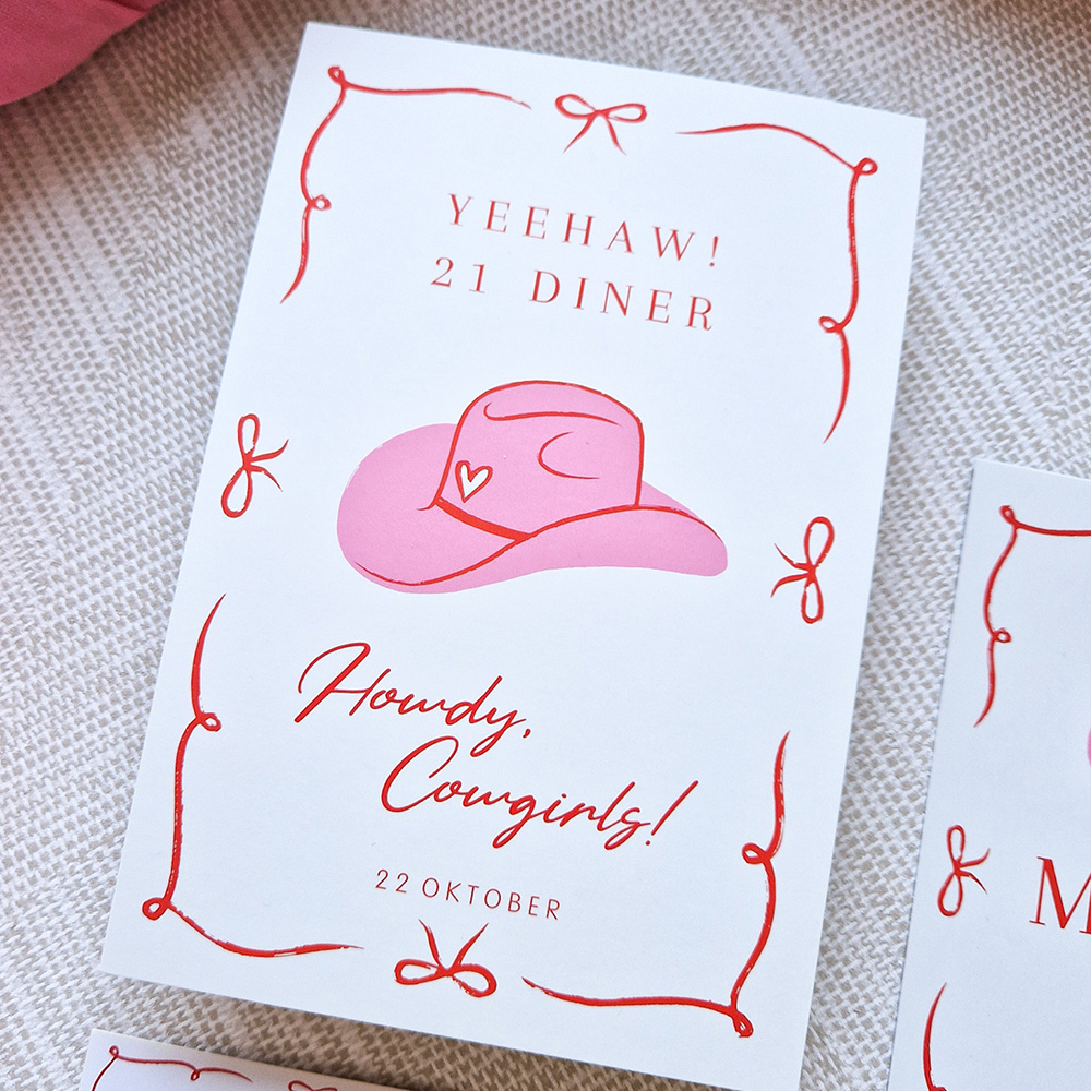 Uitnodiging 21 diner cowgirls