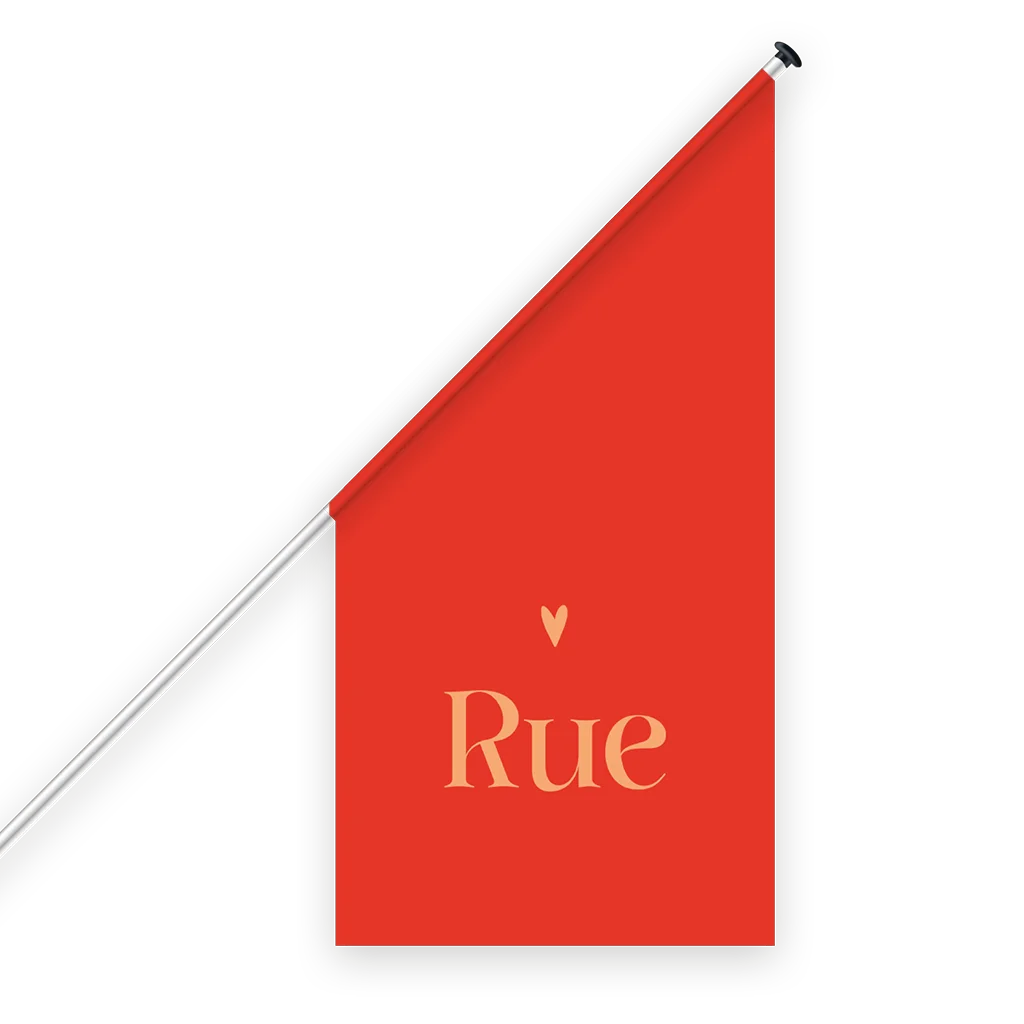 Geboortevlag color blocking oranje en rood