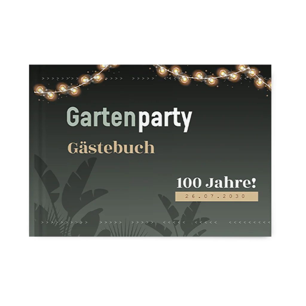 Gästebuch zur Doppelparty Geburtstag mit Girlanden und Blättern