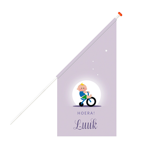 Geboortevlag jongetje op fiets