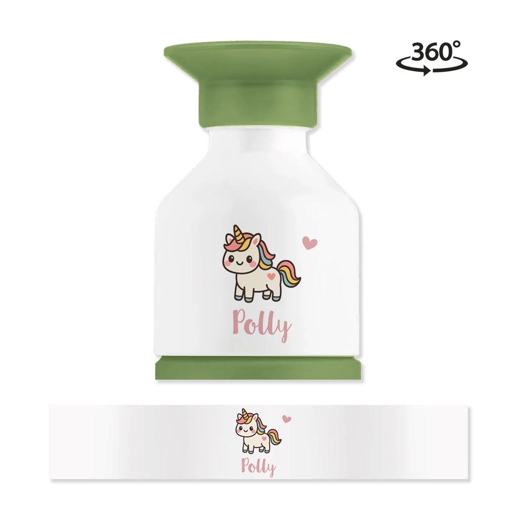 Dopper steel MINI met naam en kawaii eenhoorn