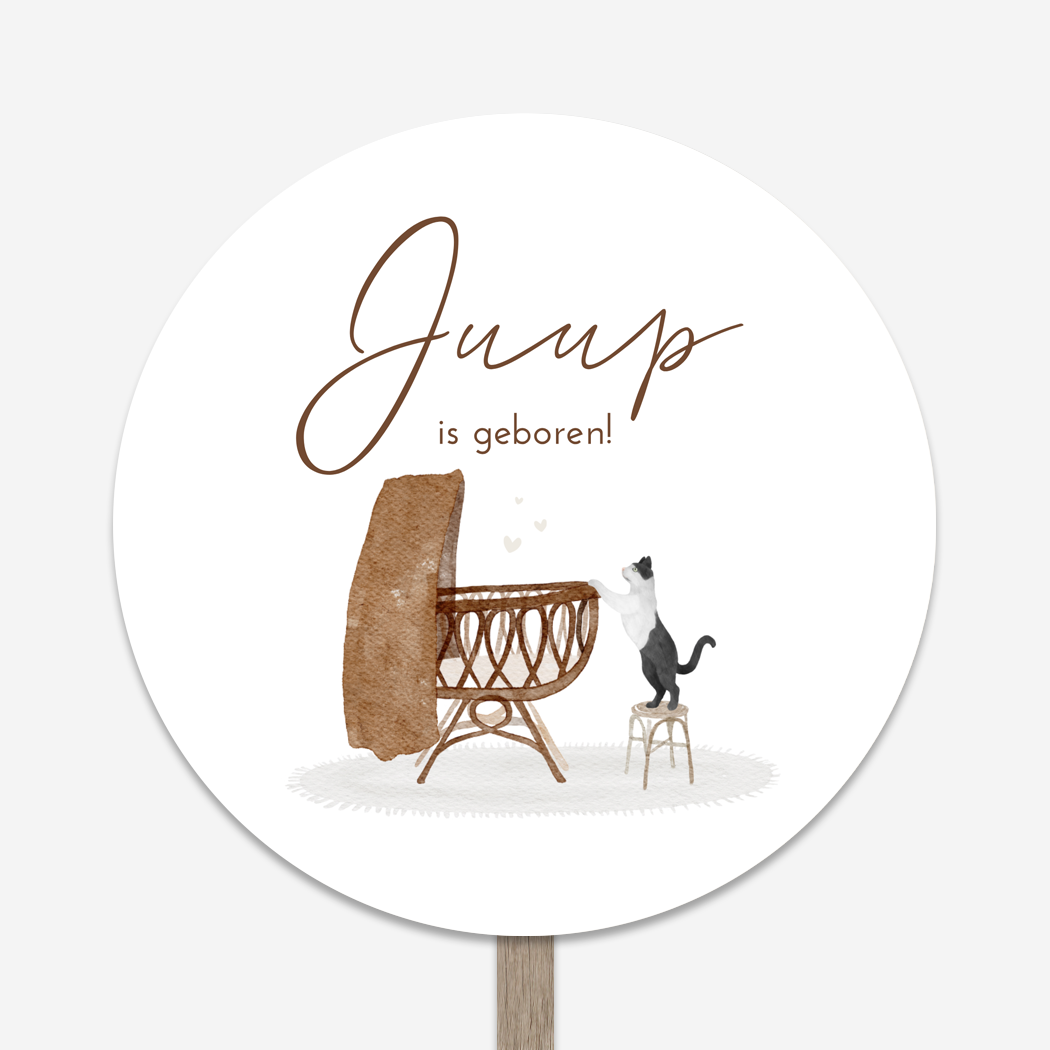 Tuinbord kat poes wiegje jongen