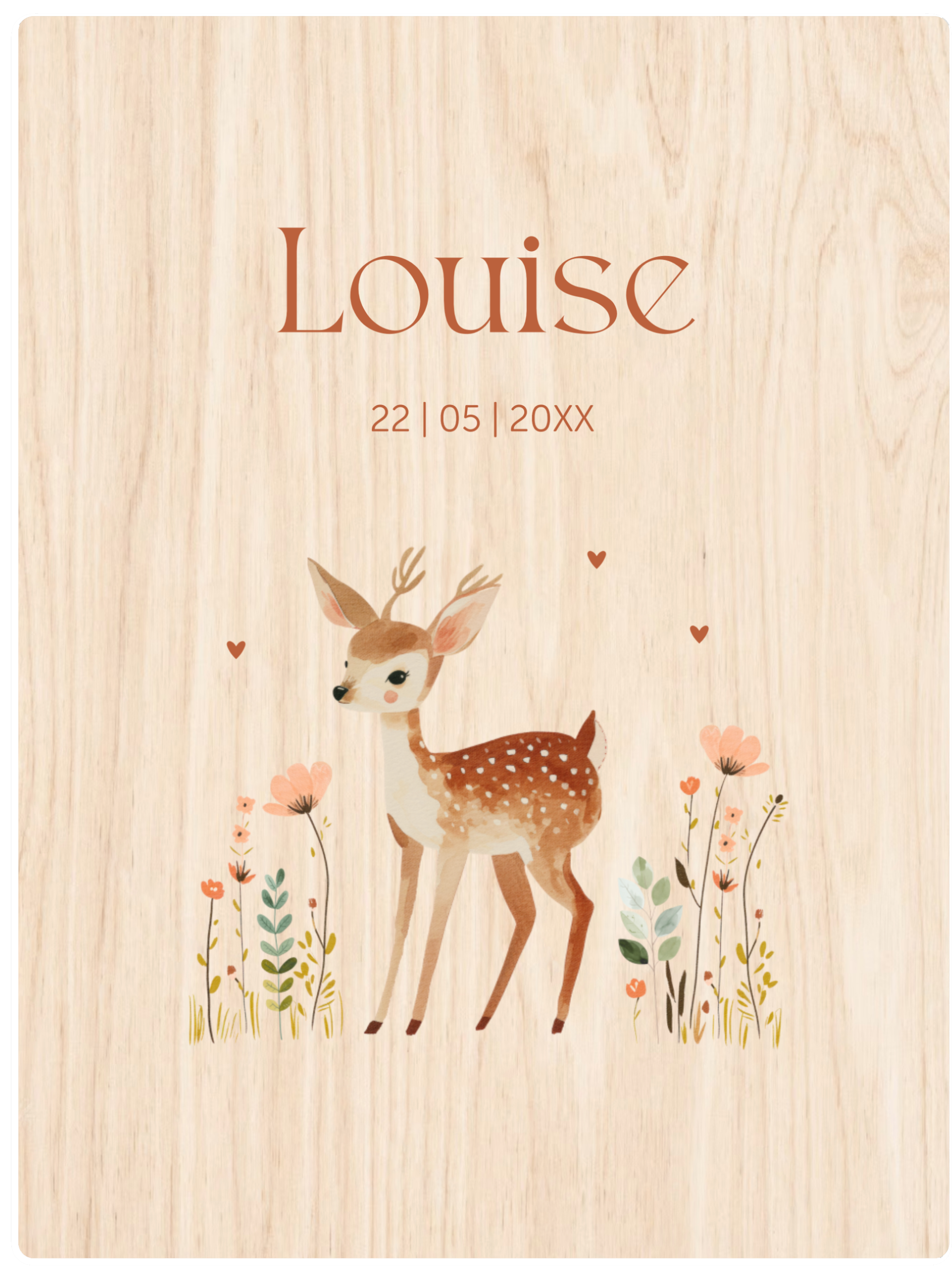 Memorybox hout met lief hertje