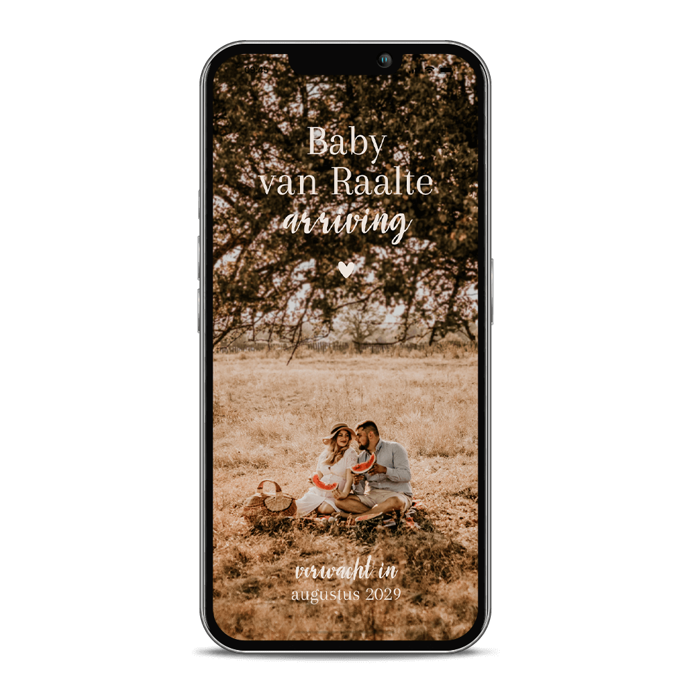 Digitale zwangerschapsaankondiging met eigen foto