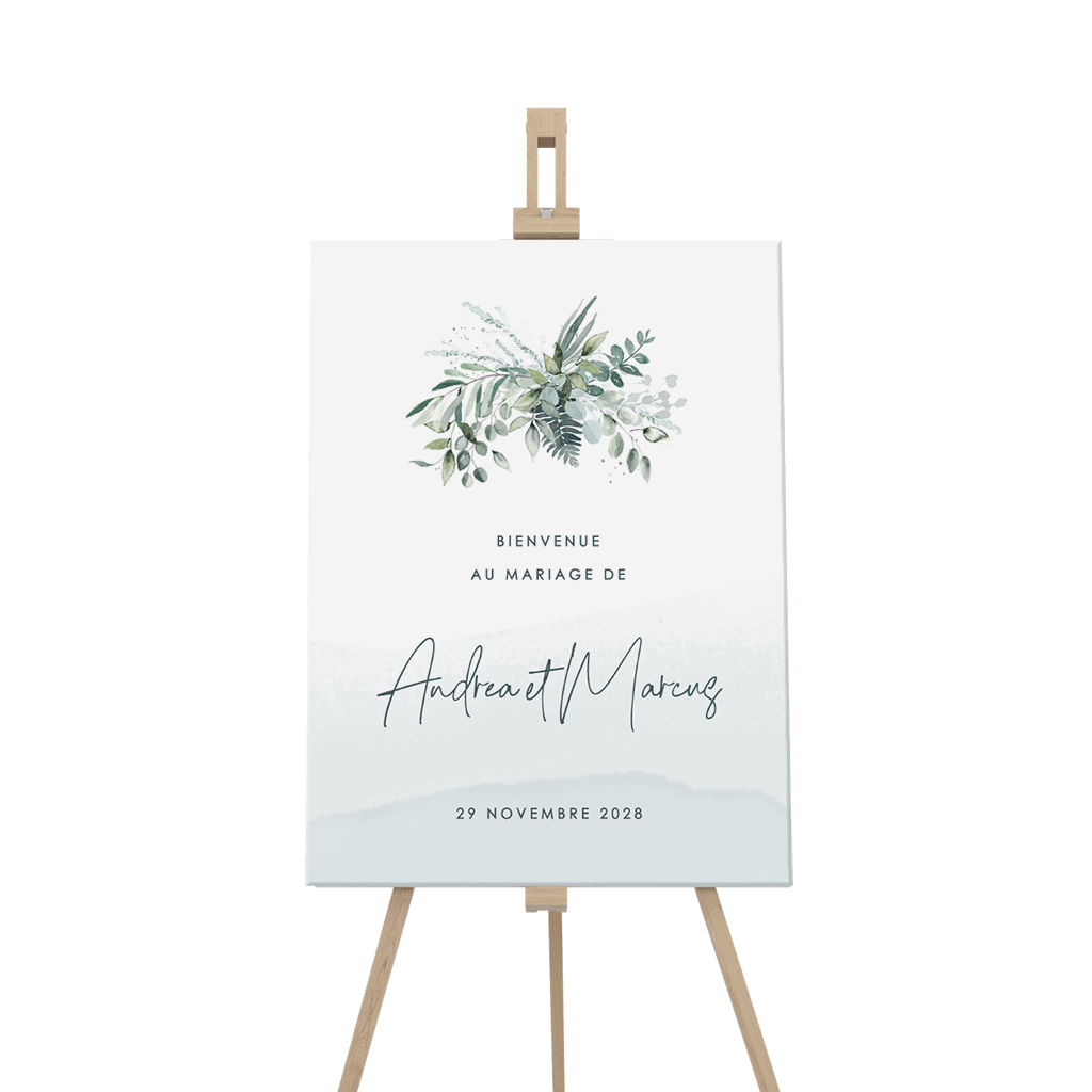 Panneau d'accueil ton hivernal avec un bouquet de branches fines