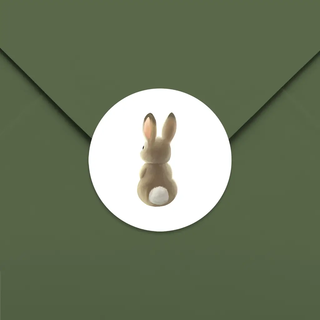 Sluitstickers met lief konijntje - per 25 stuks