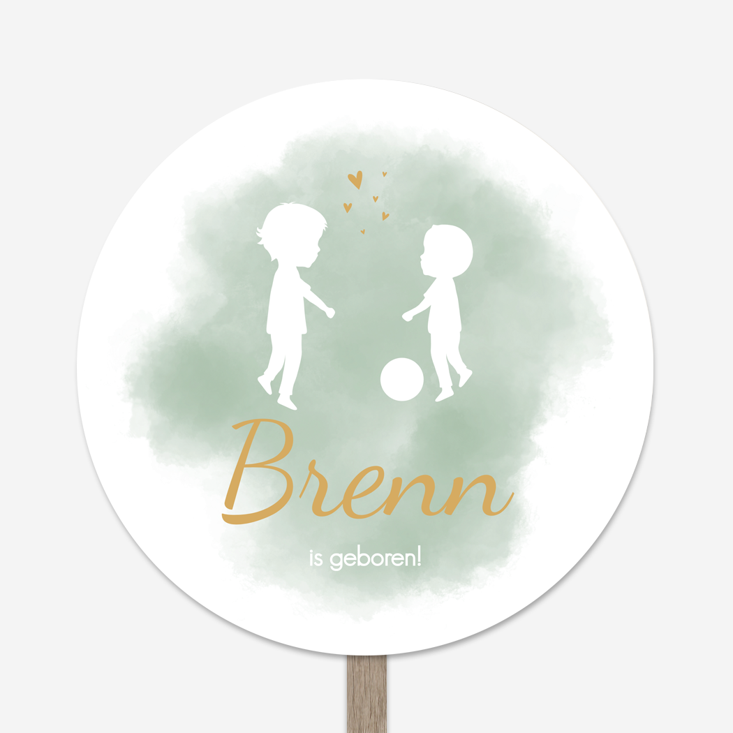 Tuinbord Rond Voetballen Kindjes Broertjes