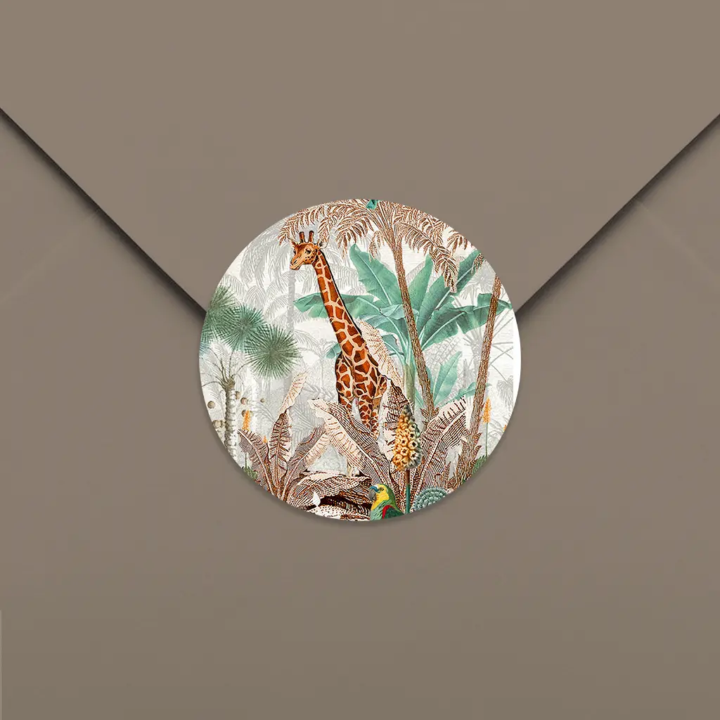 Sluitsticker illustratie giraffe - per 25 stuks